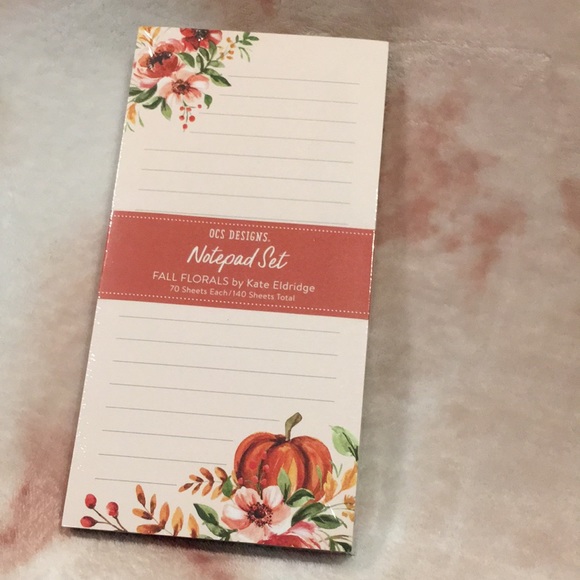 OCS Fall Harvest Pumpkin Floral Market List Notepad Two Pack NWT 140sht 8x4x.75” - Picture 2 of 16